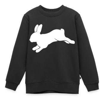 Hase Bunny Kaninchen Kaninhop - Kinder Premium Organic Sweatshirt - Schwarz - Vorne - AI Model Kid Female (0cm)