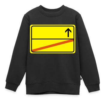 Ortsausgangsschild empty - Kids Premium Organic Sweatshirt - black - Front - AI Model Kid Female (0cm)