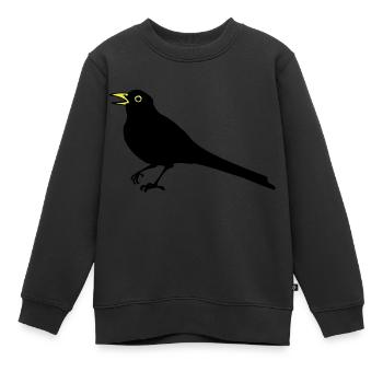 Amsel - Kinder Premium Organic Sweatshirt - Schwarz - Vorne - AI Model Kid Female (0cm)