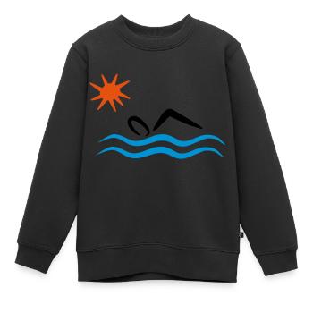 open water - Kids Premium Organic Sweatshirt - black - Front - AI Model Kid Female (0cm)