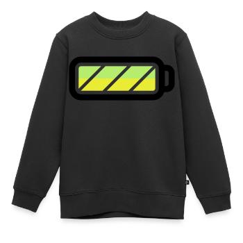 battery - Kinder Premium Organic Sweatshirt - Schwarz - Vorne - AI Model Kid Female (0cm)