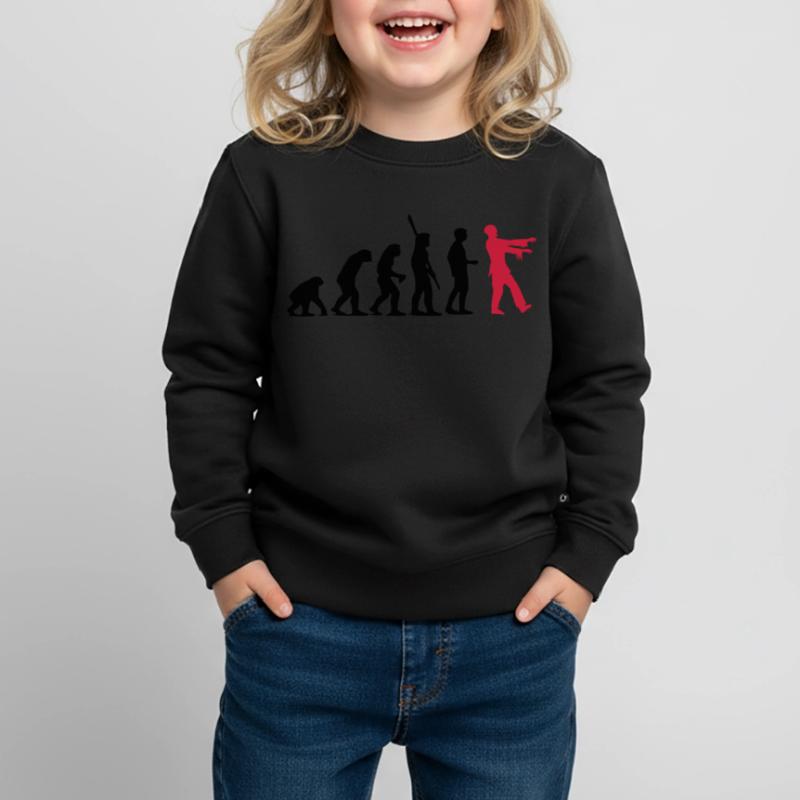 Zombie Evolution (two-color) Kids Premium Organic Sweatshirt