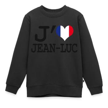 Ich liebe jean-luc - Kinder Premium Organic Sweatshirt - Schwarz - Vorne - AI Model Kid Female (0cm)