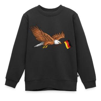 Deutscher Adler - Kinder Premium Organic Sweatshirt - Schwarz - Vorne - AI Model Kid Female (0cm)