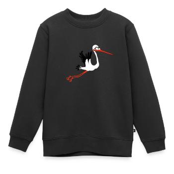 cigogne - Sweat Premium enfant bio - noir - Devant - AI Model Kid Female (0cm)