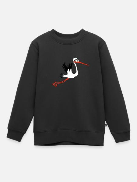 cigogne - Sweat Premium enfant bio - noir