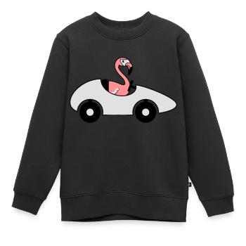 voiture conduite de la pelouse voiture de sport permis de conduire flaming - Sweat Premium enfant bio - noir - Devant - AI Model Kid Female (0cm)