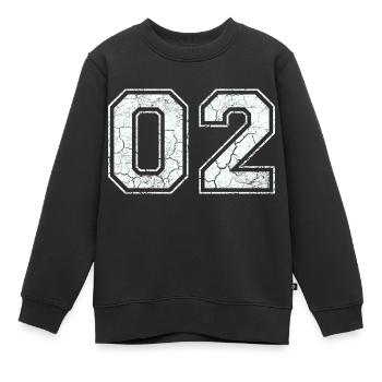 02 dans blanc in Used Look - Sweat Premium enfant bio - noir - Devant - AI Model Kid Female (0cm)