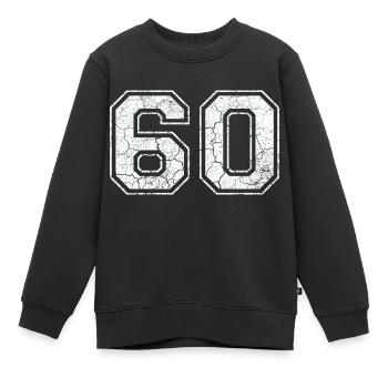 60 dans blanc in Used Look - Sweat Premium enfant bio - noir - Devant - AI Model Kid Female (0cm)