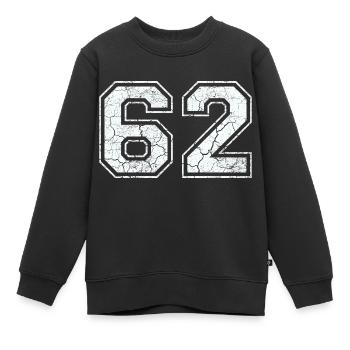 62 dans blanc in Used Look - Sweat Premium enfant bio - noir - Devant - AI Model Kid Female (0cm)