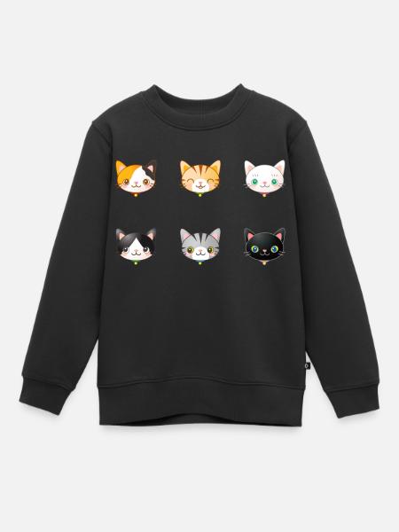 Katzen - Kinder Premium Organic Sweatshirt - Schwarz