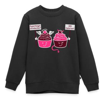 Cupcake - Muffin - Törtchen - Engel - Teufel - 3C - Kinder Premium Organic Sweatshirt - Schwarz - Vorne - AI Model Kid Female (0cm)