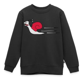 Fast Snail - Kinder Premium Organic Sweatshirt - Schwarz - Vorne - AI Model Kid Female (0cm)