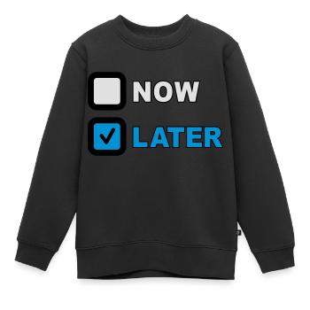 Now Later Question - Sweat Premium enfant bio - noir - Devant - AI Model Kid Female (0cm)