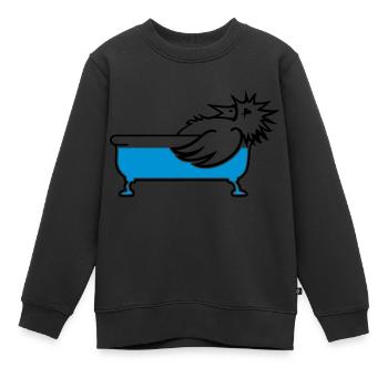 Oiseau dans la baignoire / oiseau dans la - Sweat Premium enfant bio - noir - Devant - AI Model Kid Female (0cm)