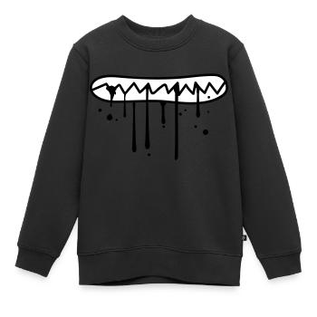 manger la faim visage mordre les dents croquer à - Sweat Premium enfant bio - noir - Devant - AI Model Kid Female (0cm)