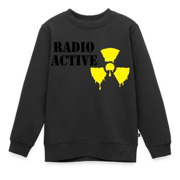 radioactif - Sweat Premium enfant bio - noir - Devant - AI Model Kid Female (0cm)