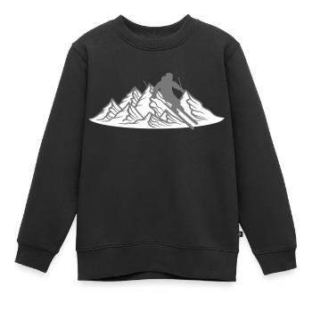 berge ski fahren runter berg winter sport spass be - Kinder Premium Organic Sweatshirt - Schwarz - Vorne - AI Model Kid Female (0cm)