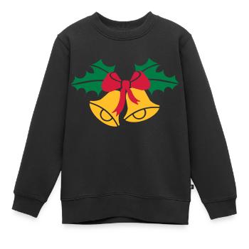 Cloche Noël - Sweat Premium enfant bio - noir - Devant - AI Model Kid Female (0cm)
