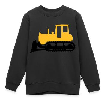 Bulldozer - Sweat Premium enfant bio - noir - Devant - AI Model Kid Female (0cm)