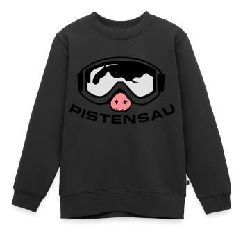 pistensau3c - Kinder Premium Organic Sweatshirt - Schwarz - Vorne - AI Model Kid Female (0cm)