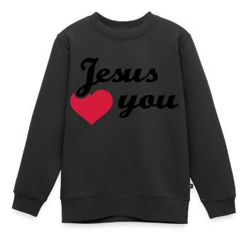 Jesus loves You - Sweat Premium enfant bio - noir - Devant - AI Model Kid Female (0cm)