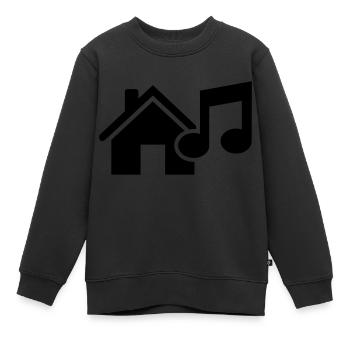 House Music - Sweat Premium enfant bio - noir - Devant - AI Model Kid Female (0cm)