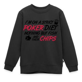 Poker diet: Fish and their chips - Kinder Premium Organic Sweatshirt - Schwarz - Vorne - AI Model Kid Female (0cm)