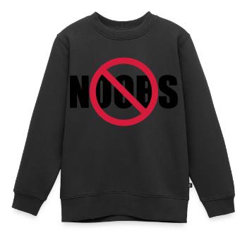 Keine Noobs Verboten Schild - Kinder Premium Organic Sweatshirt - Schwarz - Vorne - AI Model Kid Female (0cm)