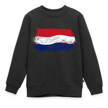 Holland Flag - Kinder Premium Organic Sweatshirt - Schwarz - Vorne - AI Model Kid Female (0cm)