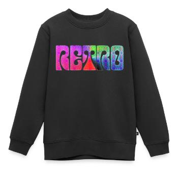 Rétro J - Sweat Premium enfant bio - noir - Devant - AI Model Kid Female (0cm)