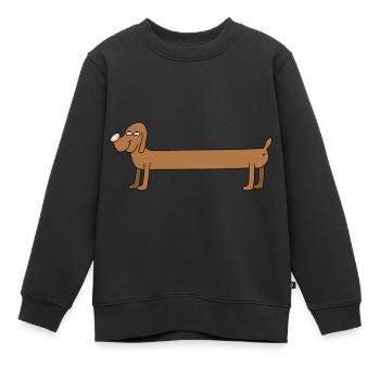 Joyeux long teckel - Sweat Premium enfant bio - noir - Devant - AI Model Kid Female (0cm)