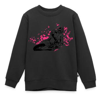 Supermoto - Kinder Premium Organic Sweatshirt - Schwarz - Vorne - AI Model Kid Female (0cm)