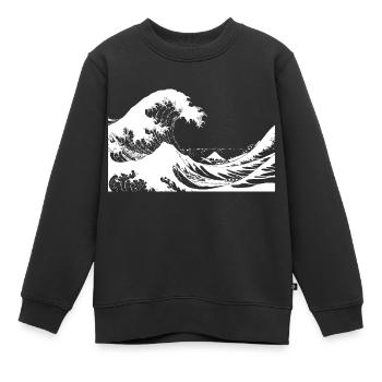 Dark Wave - Kinder Premium Organic Sweatshirt - Schwarz - Vorne - AI Model Kid Female (0cm)