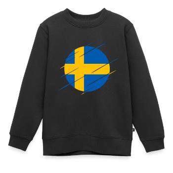 Schweden - Kinder Premium Organic Sweatshirt - Schwarz - Vorne - AI Model Kid Female (0cm)