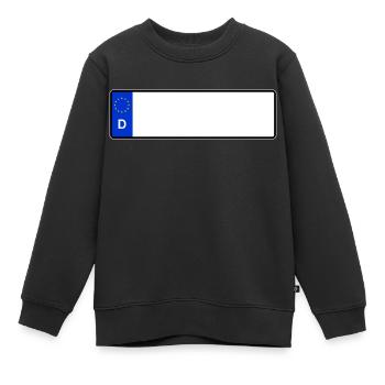 Nummernschild Blanko Kurz - Kinder Premium Organic Sweatshirt - Schwarz - Vorne - AI Model Kid Female (0cm)
