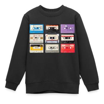 Vintage Stereo Casette Shirt BASF CHROMA Tape - Kinder Premium Organic Sweatshirt - Schwarz - Vorne - AI Model Kid Female (0cm)
