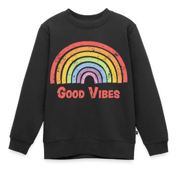 Good vibes vintage - Sweat Premium enfant bio - noir - Devant - AI Model Kid Female (0cm)