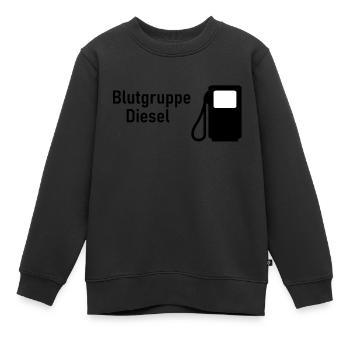 Blutgruppe Diesel - Kinder Premium Organic Sweatshirt - Schwarz - Vorne - AI Model Kid Female (0cm)