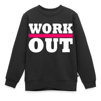 Workout - Kinder Premium Organic Sweatshirt - Schwarz - Vorne - AI Model Kid Female (0cm)