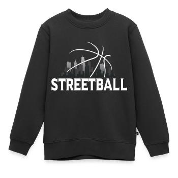 Streetball Skyline - Straßenbasketball - Kinder Premium Organic Sweatshirt - Schwarz - Vorne - AI Model Kid Female (0cm)