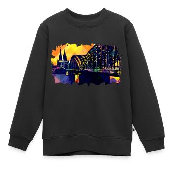 Köln Popart Domblick - Kinder Premium Organic Sweatshirt - Schwarz - Vorne - AI Model Kid Female (0cm)