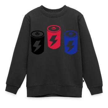 batteries - Sweat Premium enfant bio - noir - Devant - AI Model Kid Female (0cm)