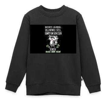 Nachtaktiv, Augenringe, irgendwie süß, kämpft um s - Kinder Premium Organic Sweatshirt - Schwarz - Vorne - AI Model Kid Female (0cm)