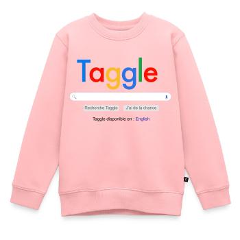 Taggle moteur de recherche - Sweat Premium enfant bio - rose - Devant - AI Model Kid Female (0cm)