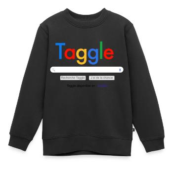 Taggle moteur de recherche - Sweat Premium enfant bio - noir - Devant - AI Model Kid Female (0cm)