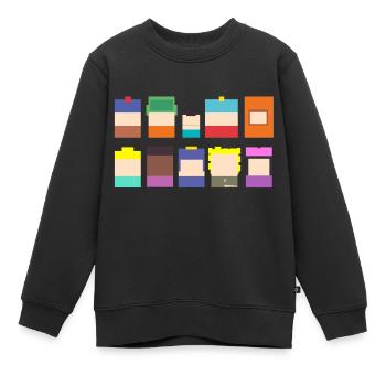 Un parc dans les personnages de dessins animés du sud - Sweat Premium enfant bio - noir - Devant - AI Model Kid Female (0cm)