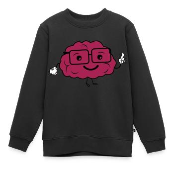 cerveau intelligent - Sweat Premium enfant bio - noir - Devant - AI Model Kid Female (0cm)
