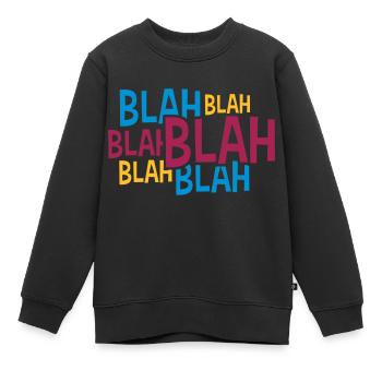 Comic Blah Coloré - Sweat Premium enfant bio - noir - Devant - AI Model Kid Female (0cm)