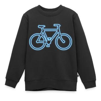 Vélo au néon - Sweat Premium enfant bio - noir - Devant - AI Model Kid Female (0cm)
